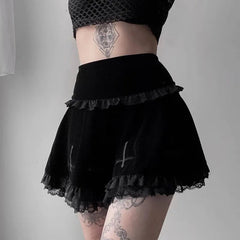 Tall Cut Jagged A-line Skirt black / S