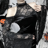 Extended Sleeve Sorceress Lace Celebration Maxi Garment Black / S