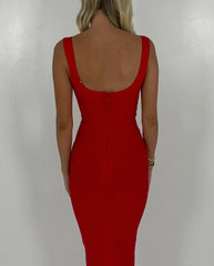 Herve Leger Round Neck Gown