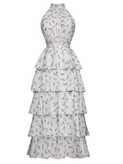 Sleeveless Hollow Floral Layered Dress