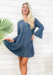 Long Sleeve Dotted Dress