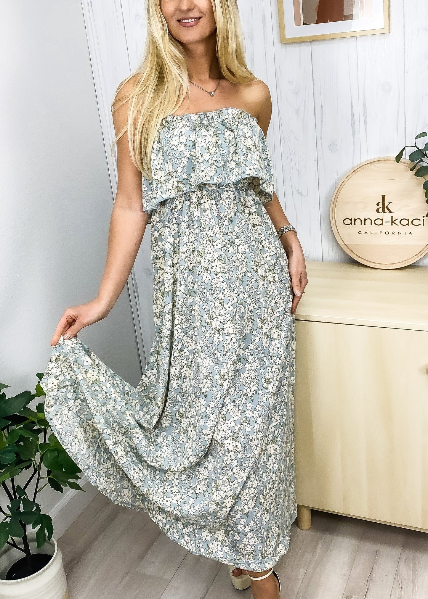 Tube Layered Floral Dress