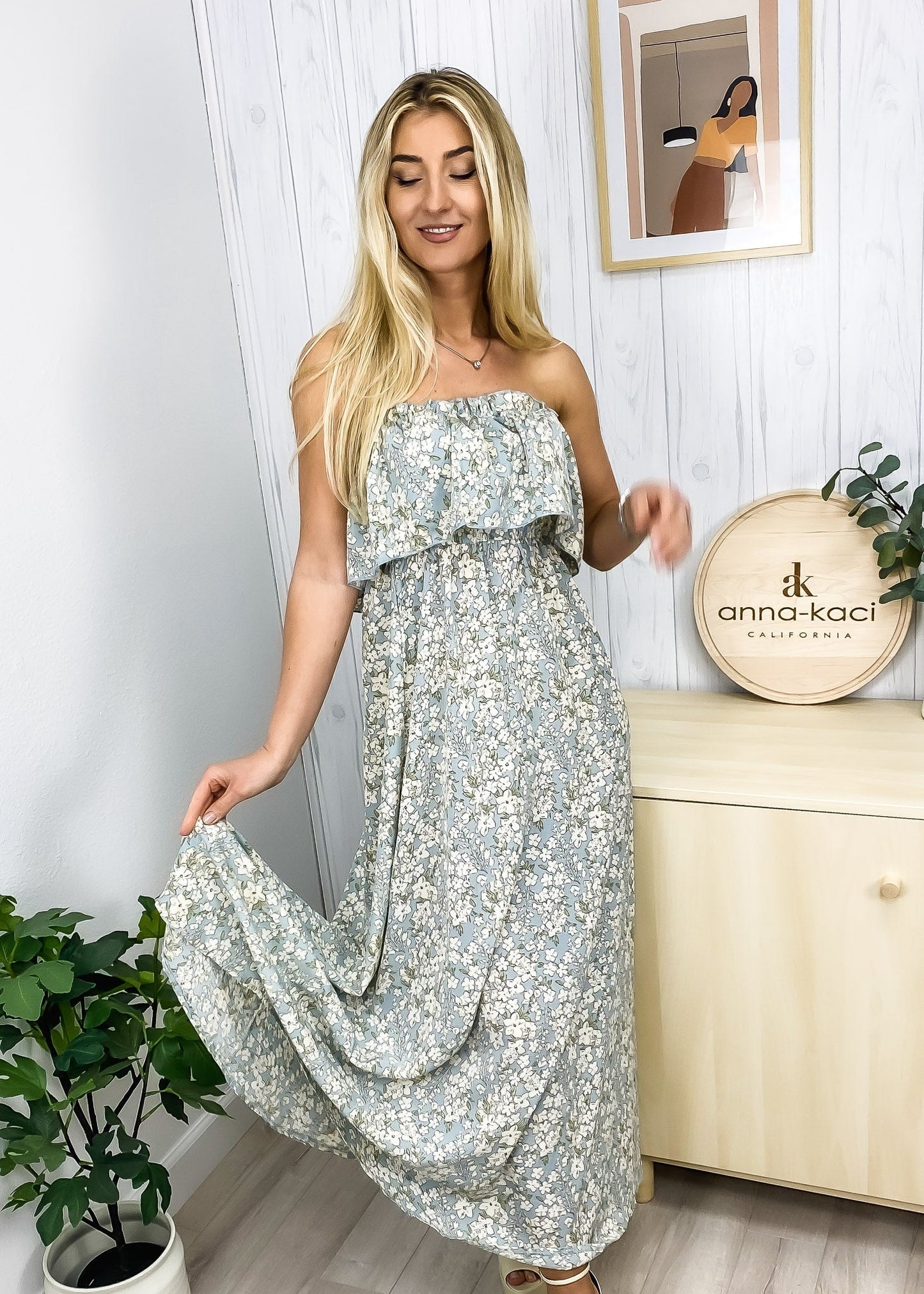 Tube Layered Floral Dress