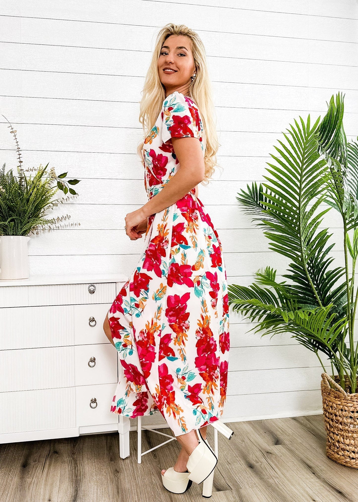 Lux Wrap Floral Dress