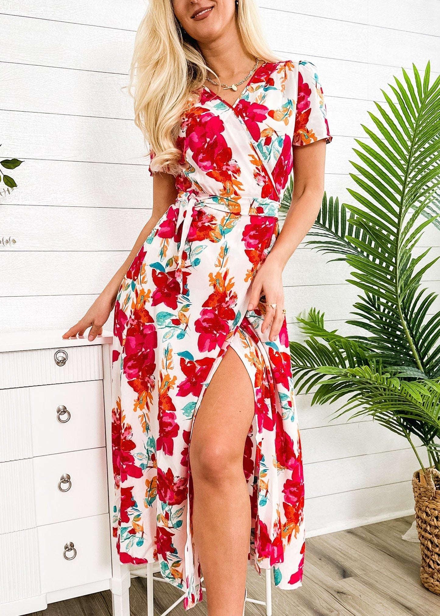 Lux Wrap Floral Dress