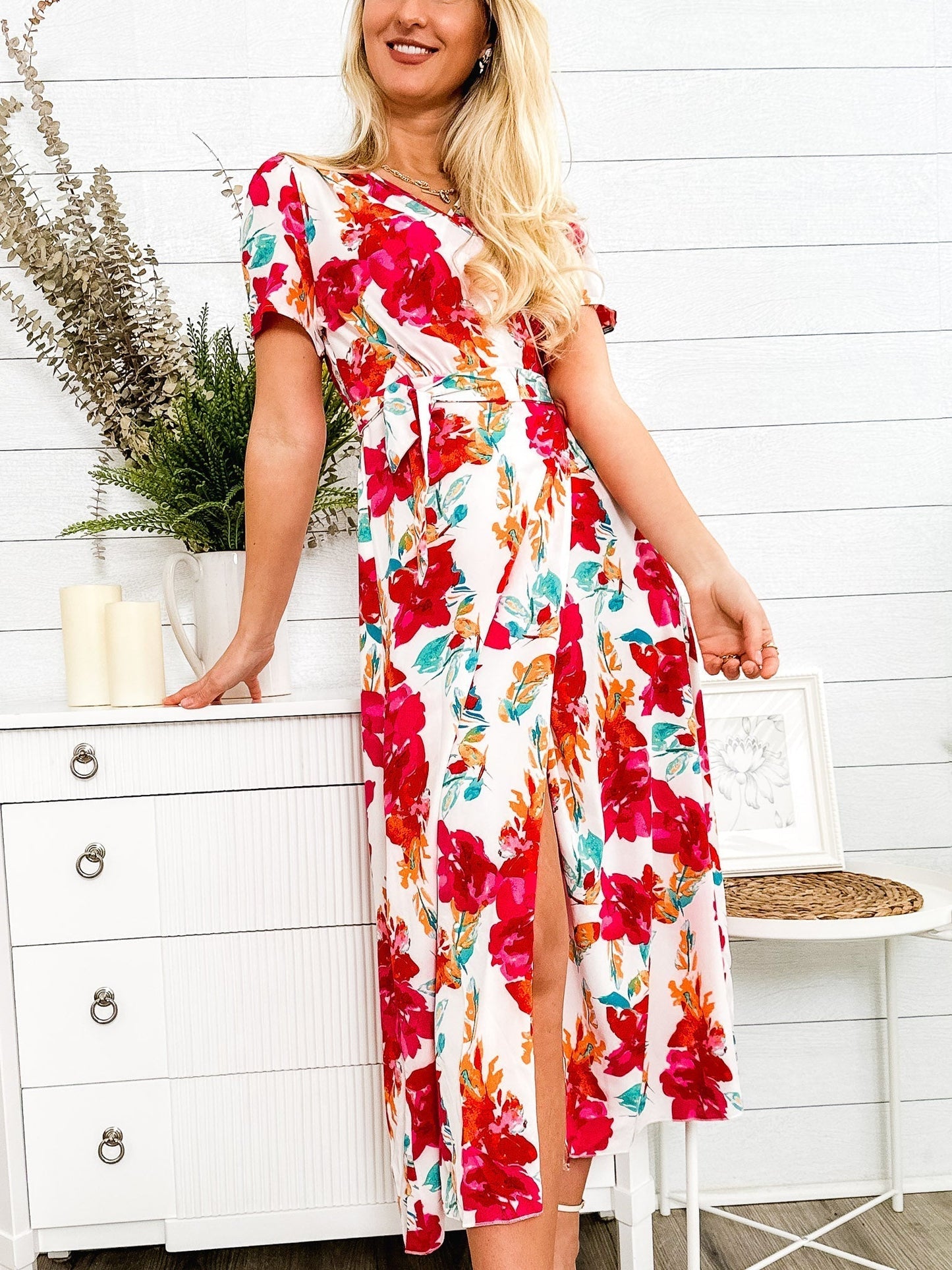 Lux Wrap Floral Dress