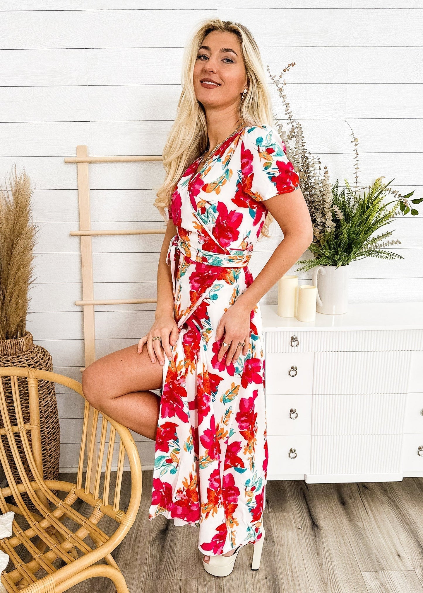 Lux Wrap Floral Dress