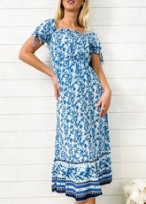 Sleeve Boho Print Dress