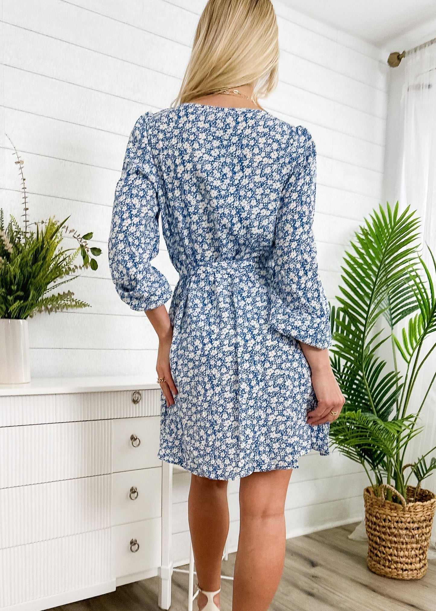 Floral Print Ribbon Dress