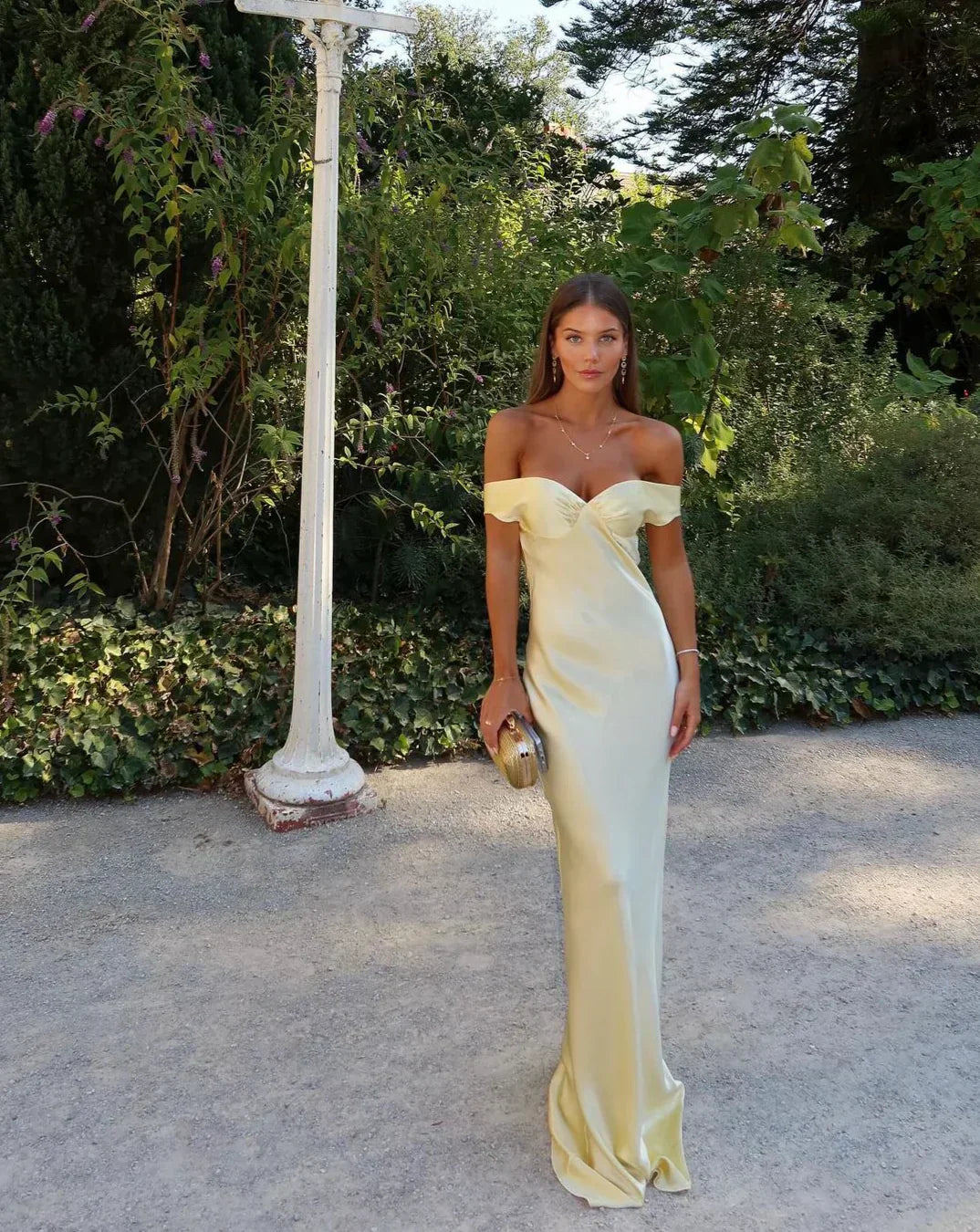 Satin Backless Maxi Dress