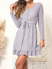 Half Button Classic Dress