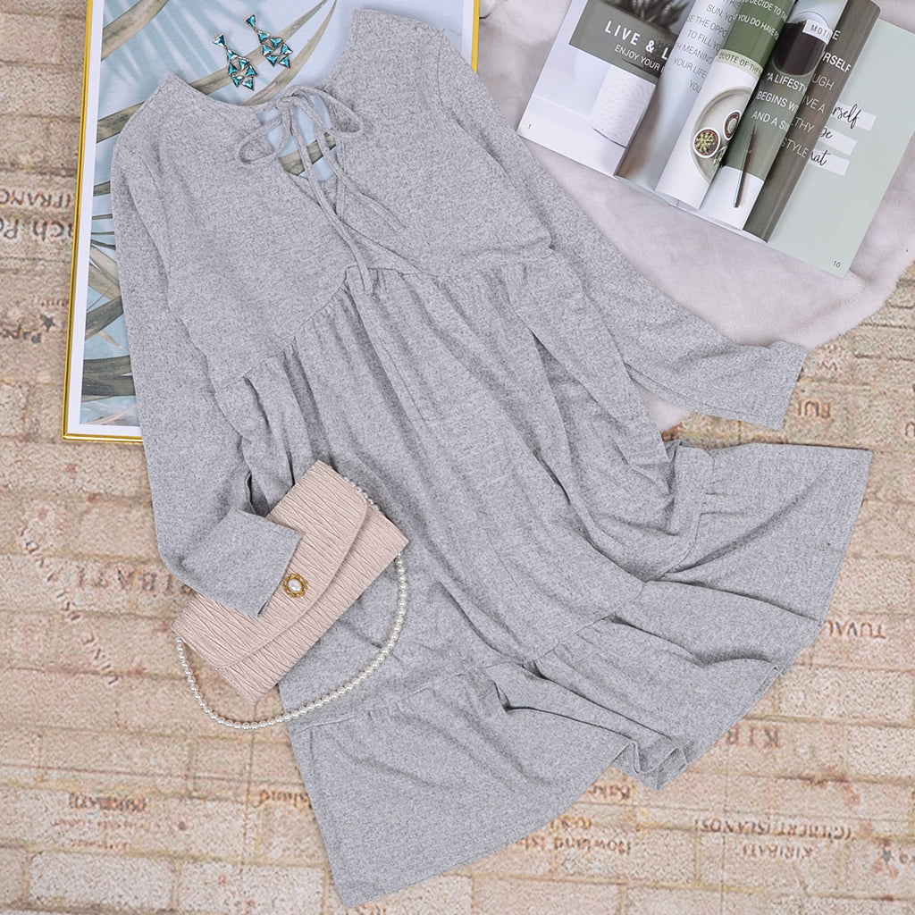Tie Long Sleeve Dress