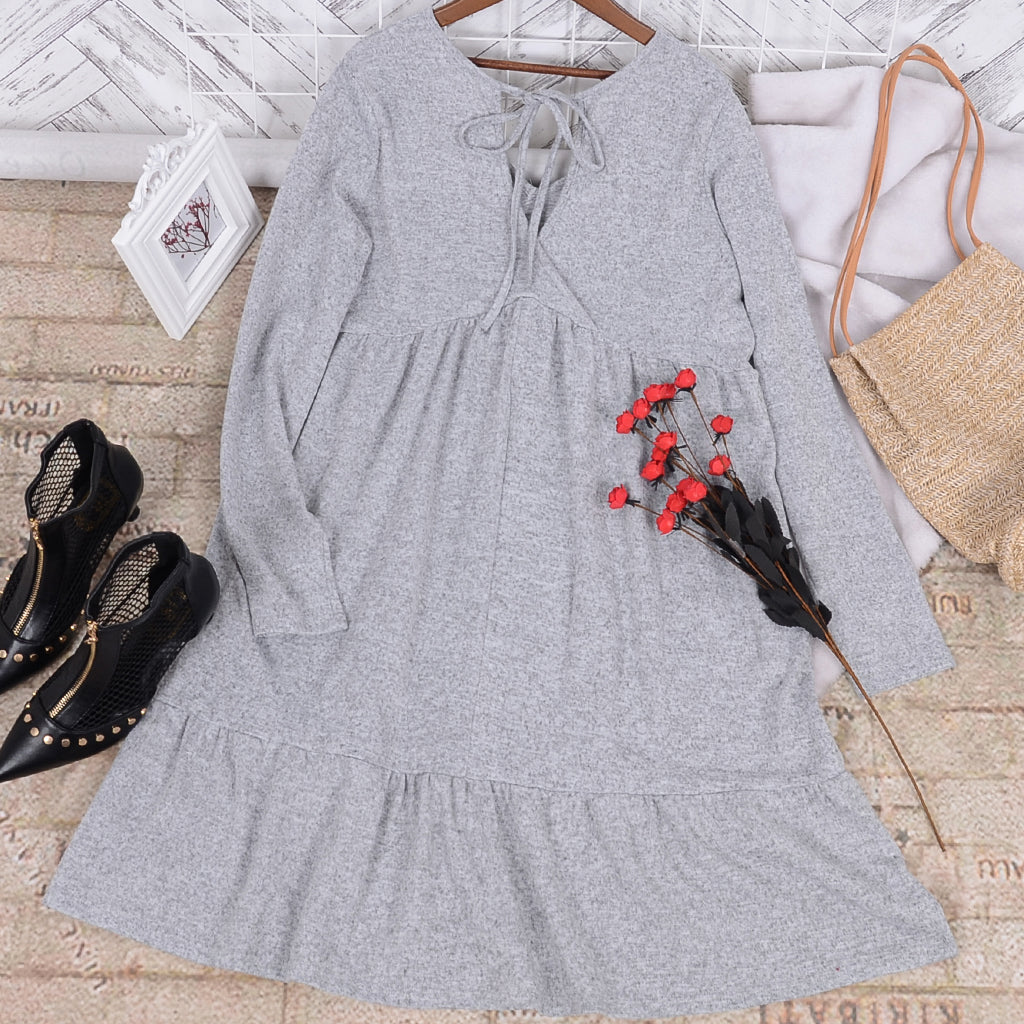 Tie Long Sleeve Dress