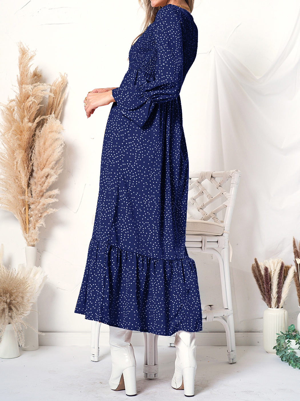 Chest Floral Dotted Dress