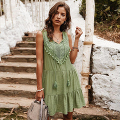 Go the Flow Ruffle Tunic Dress