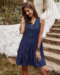Go the Flow Ruffle Tunic Dress