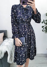 Tie Neck Waist Dress