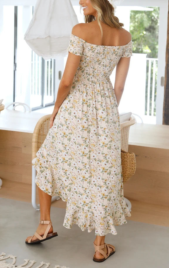 Smocked Off Shoulder Dress