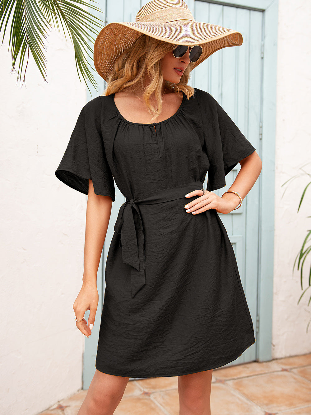Easy Flared Sleeve Dress