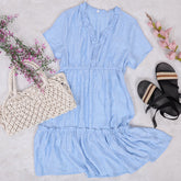 Flared Ruffle Tunic Dress