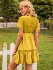 Flared Ruffle Tunic Dress