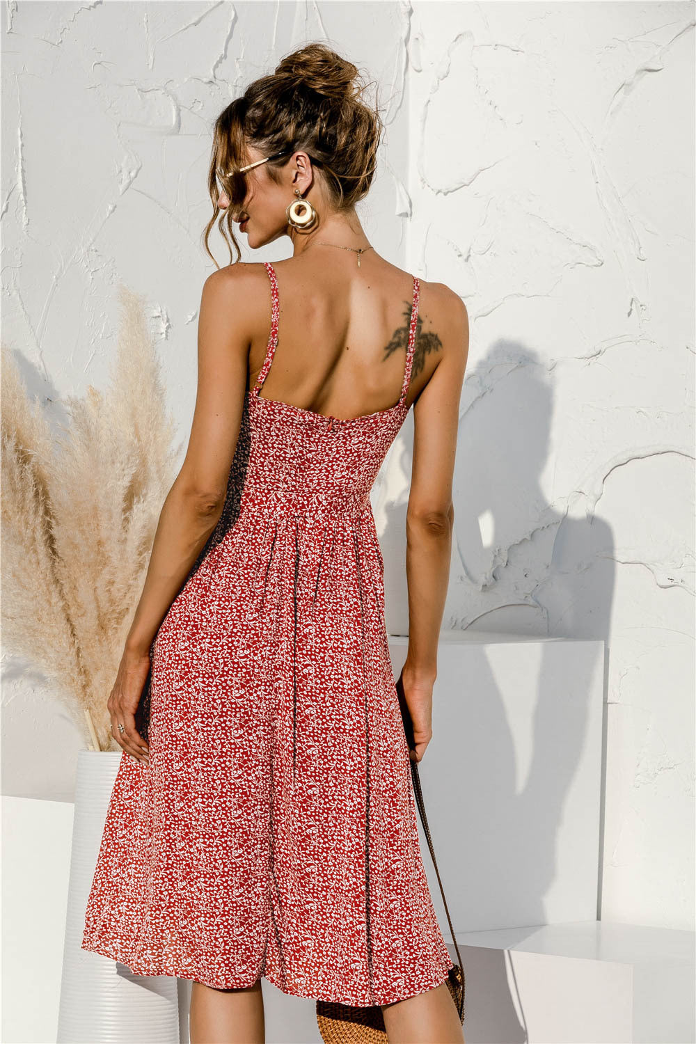 Tie Soft Print Cami Dress