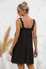 Tie Ruffle Tunic Dress