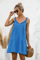 Tie Ruffle Tunic Dress