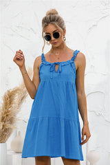 Tie Ruffle Tunic Dress