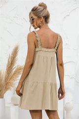 Tie Ruffle Tunic Dress