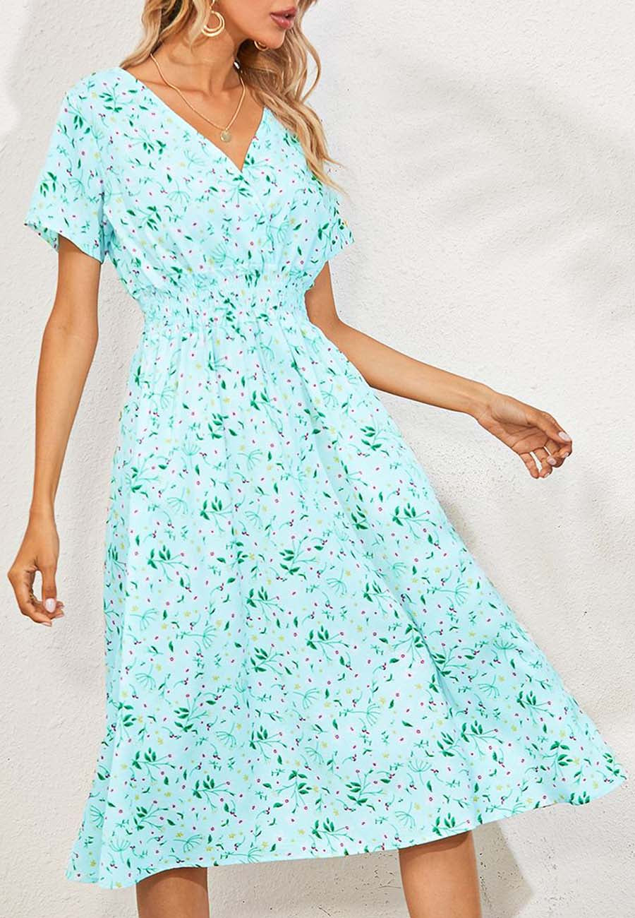 Floral Everyday Cross-Front Dress