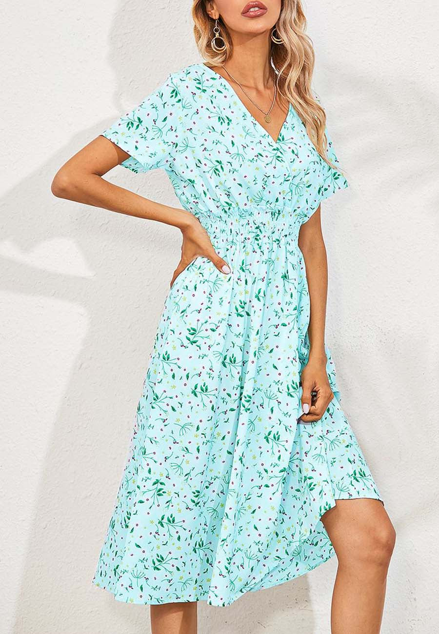 Floral Everyday Cross-Front Dress
