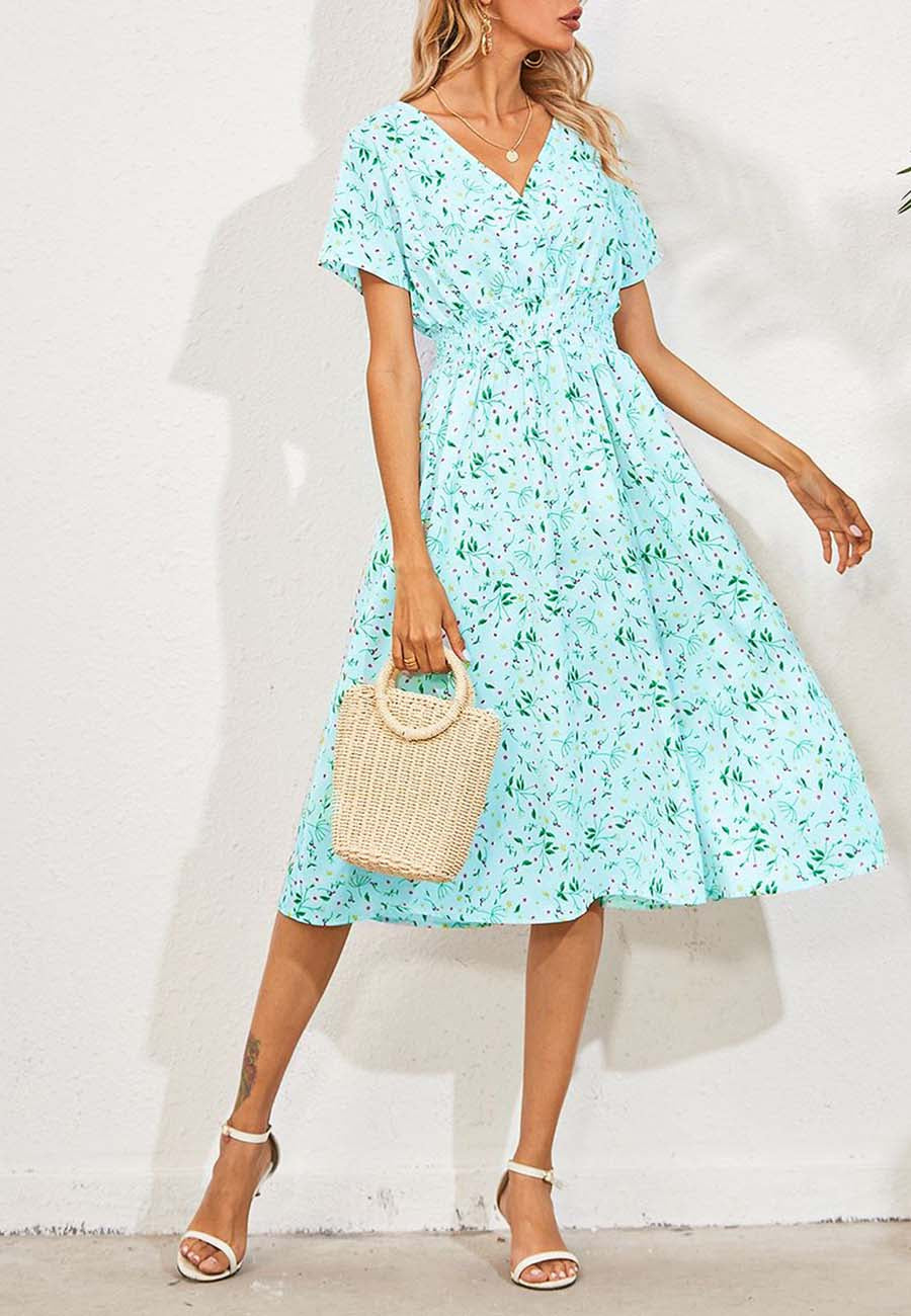 Floral Everyday Cross-Front Dress