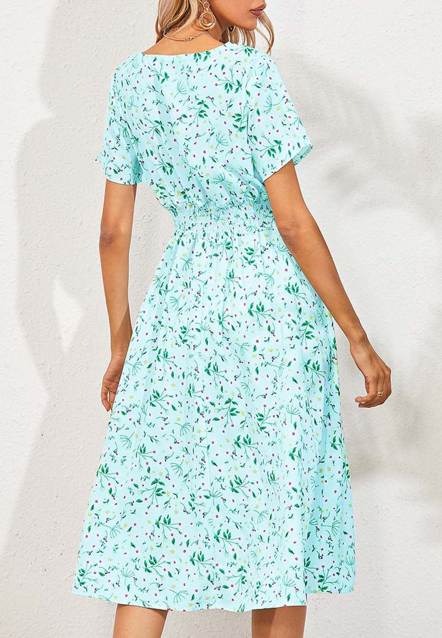 Floral Everyday Cross-Front Dress