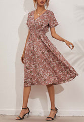 Floral Everyday Cross-Front Dress