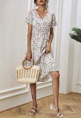 Floral Everyday Cross-Front Dress