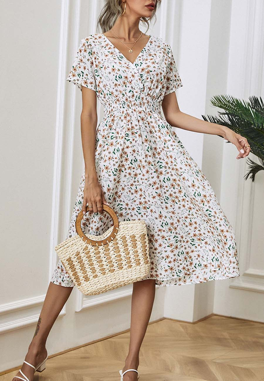 Floral Everyday Cross-Front Dress