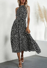 Halter Ruffle Maxi Dress