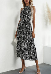Halter Ruffle Maxi Dress