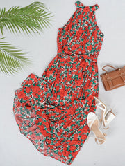 Halter Ruffle Maxi Dress