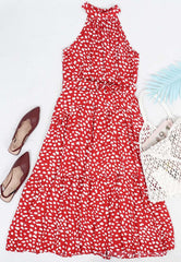 Halter Ruffle Maxi Dress