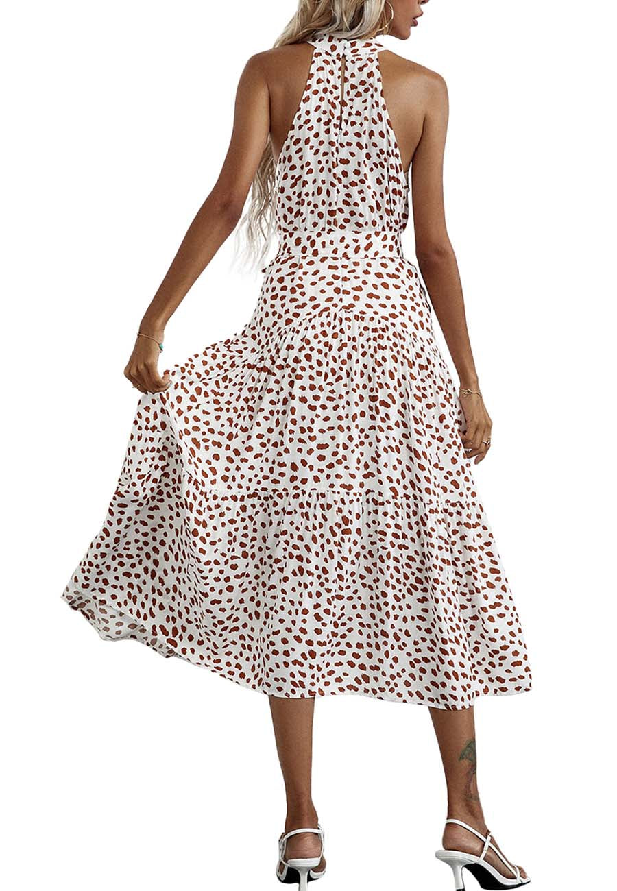 Halter Ruffle Maxi Dress