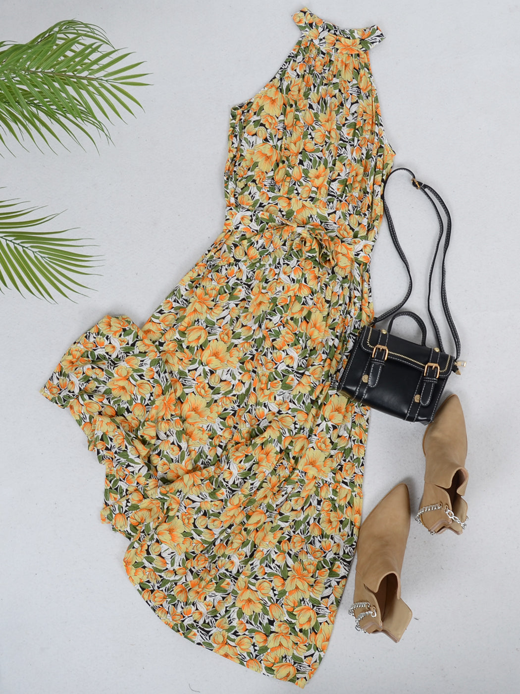 Halter Ruffle Maxi Dress