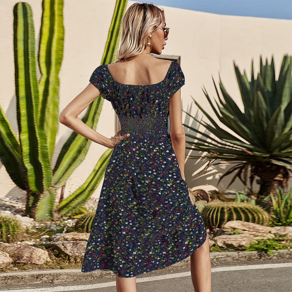 Waist Daisy Floral Dress
