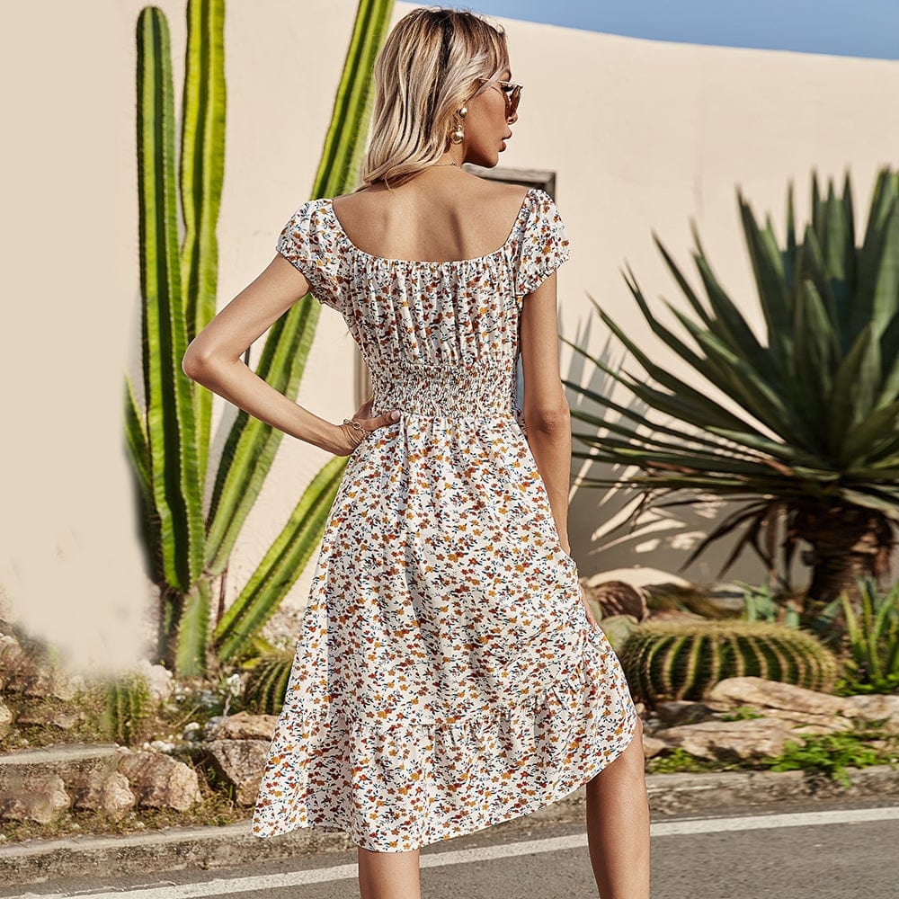 Waist Daisy Floral Dress