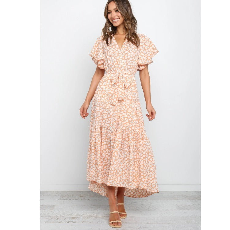 Print Asymmetrical Hem Dress