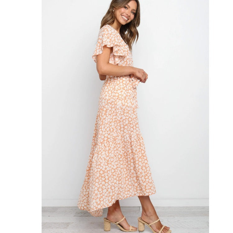 Print Asymmetrical Hem Dress