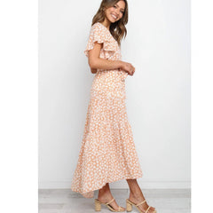 Print Asymmetrical Hem Dress
