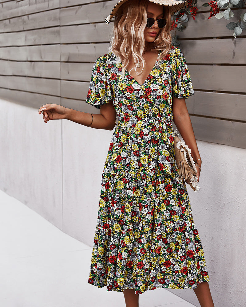 Flower Wrapped Summer Dress
