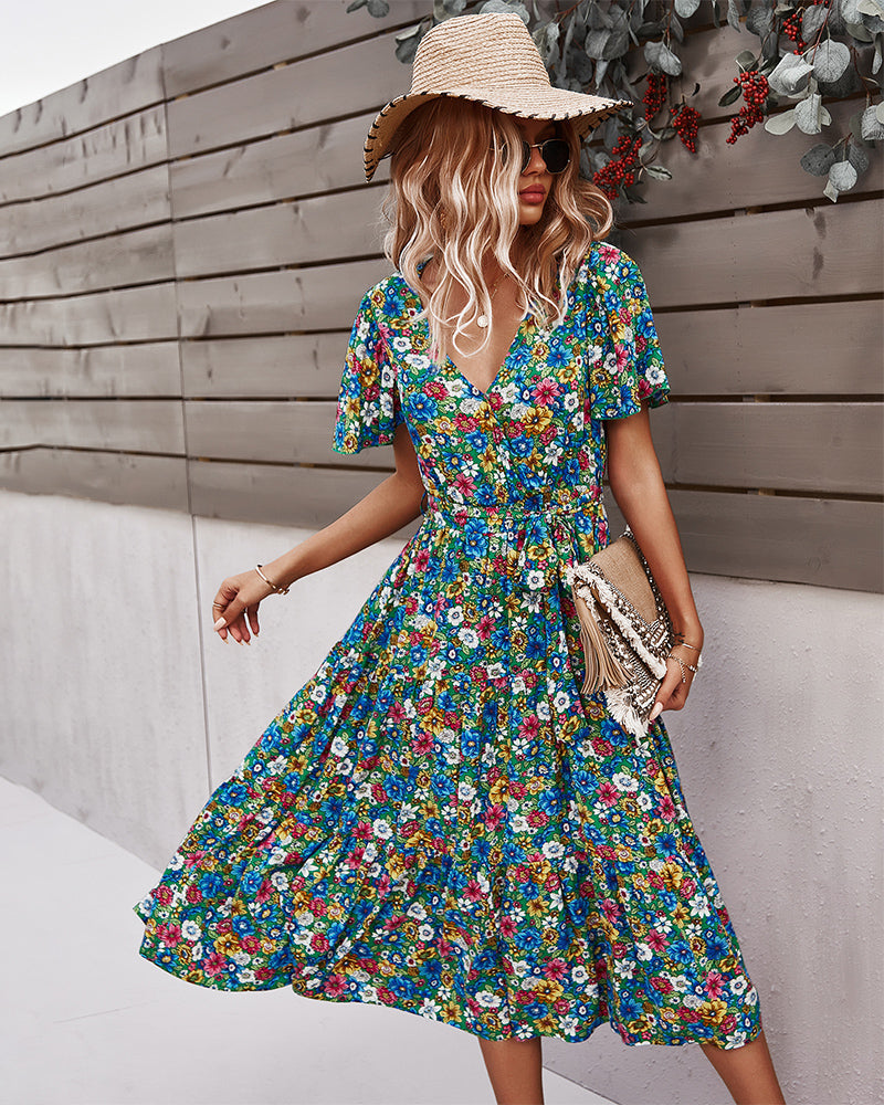 Flower Wrapped Summer Dress